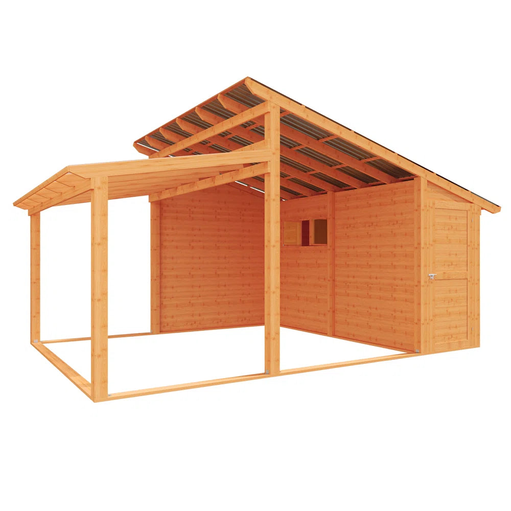 Beneouya Wooden Gazebo With Storage Shed