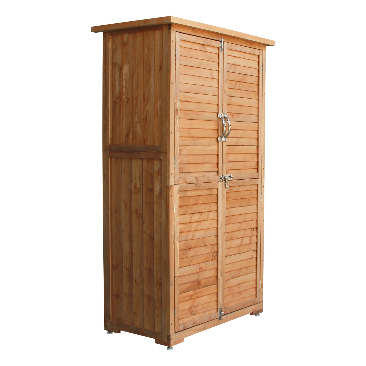 Vertical Outside Wood Storage Shed for Patio, Backyard and Lawn