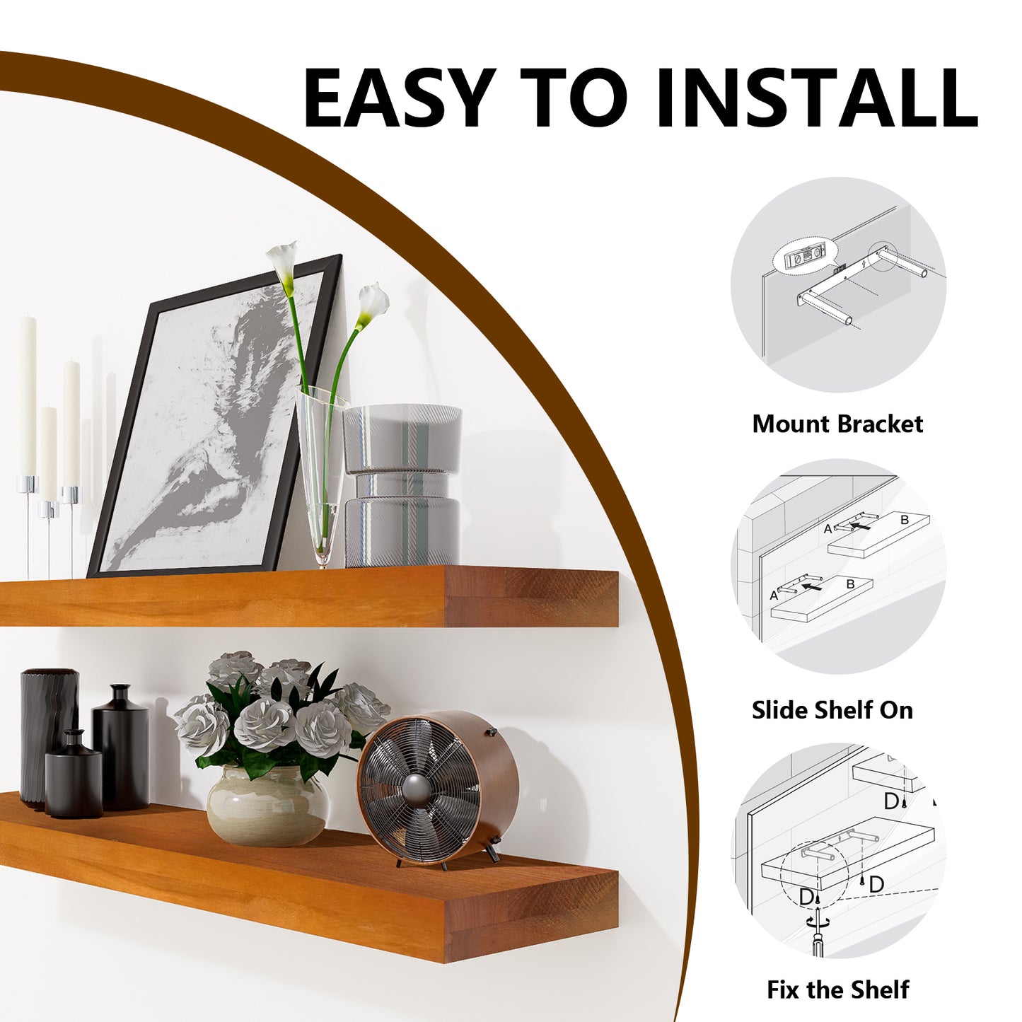 24 Inch Floating Shelves