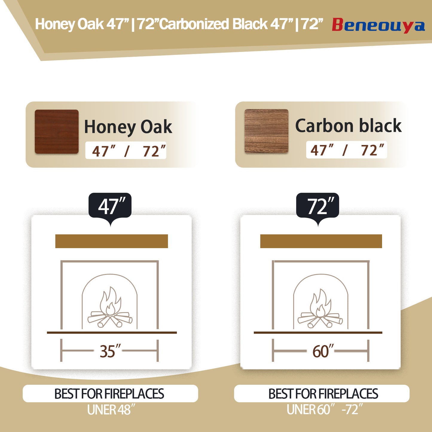 Honey Oak Fireplace Mantel Shelf 72" - 8 Inch Deep