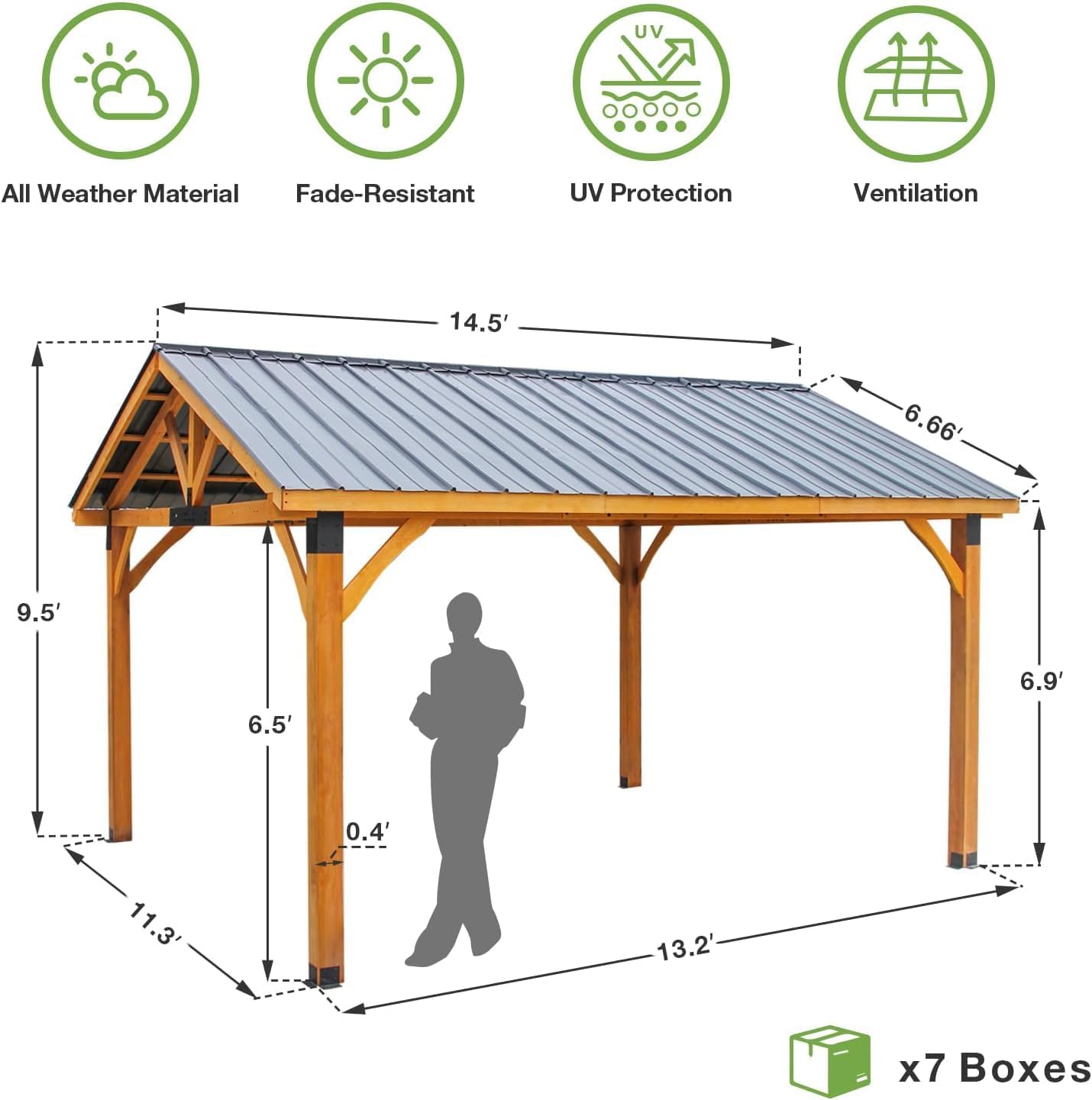 Beneouya 14' x 12' Hardtop Gazebo