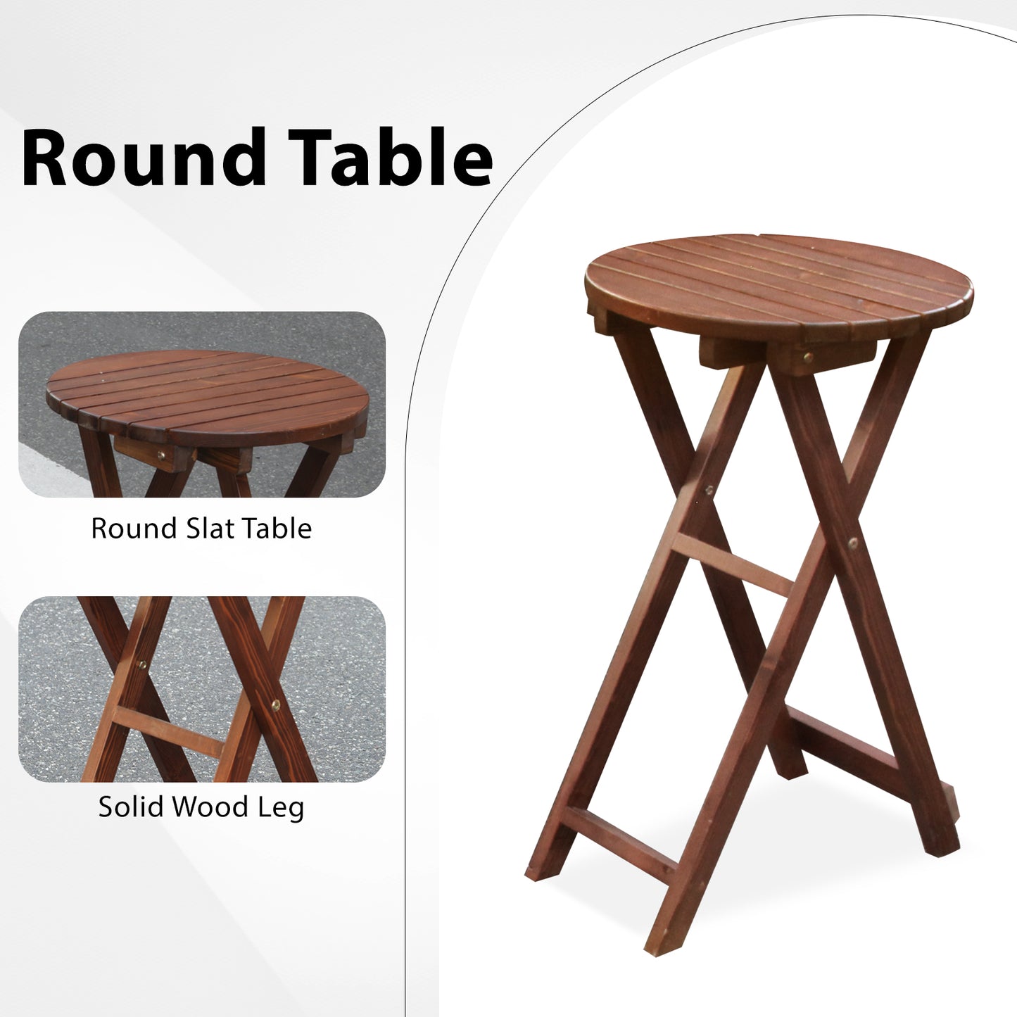 Outdoor Gliders-2 Piece Patio Furniture Set with Round Side Table, Dark Brown