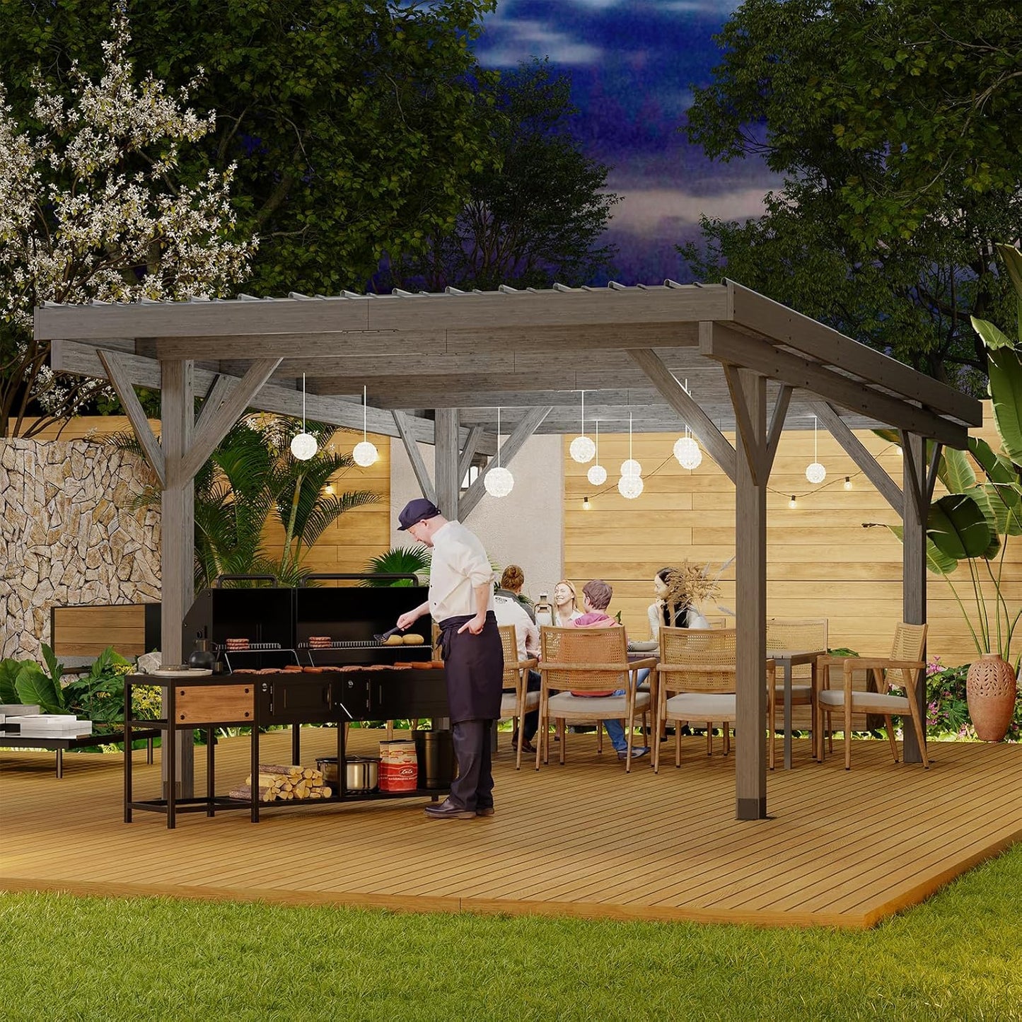 Beneouya 17' x 12' Wooden Gazebo