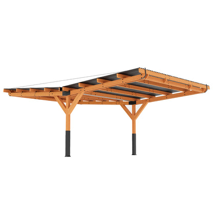 24.5 Ft. Wx 16.6 Ft. D Wood Carport With Galvanized Steel Roof
