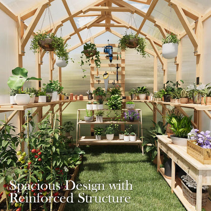 Beneouya 6X7 FT Wooden Greenhouse For Outdoors