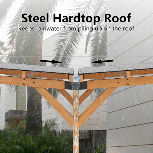 24.5 Ft. Wx 16.6 Ft. D Wood Carport With Galvanized Steel Roof