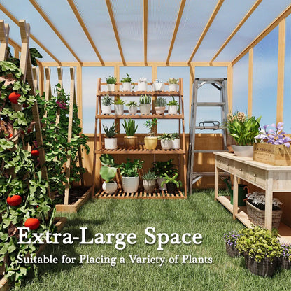 Beneouya 6 FT Wood Greenhouse For Outdoors